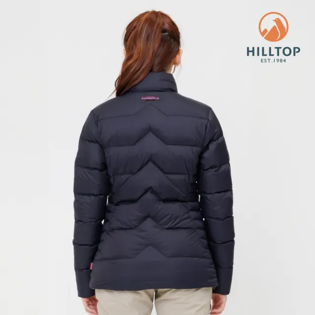 【Hilltop 山頂鳥】防潑水保暖蓄熱羽絨立領短版外套 可銜接GORE-TEX外件 女款 黑