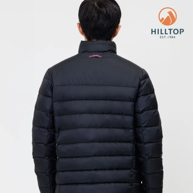 【Hilltop 山頂鳥】防潑水保暖羽絨立領短大衣外套 男款 黑｜PF22XM19ECA0(可銜接GORE-TEX外件)