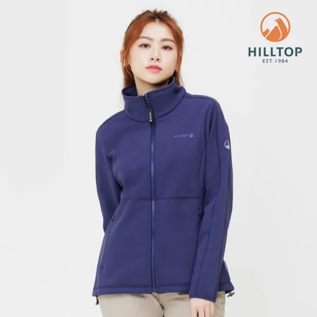 【Hilltop 山頂鳥】WINDSTOPPER透氣保暖防風立領刷毛外套 女款 深藍｜PH22XF03ECE0(可銜接GORE-TEX外件)