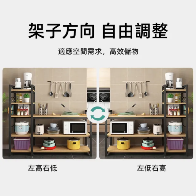 【慢慢家居】廚房多功能分層電器置物架(W120xD40xH140cm)