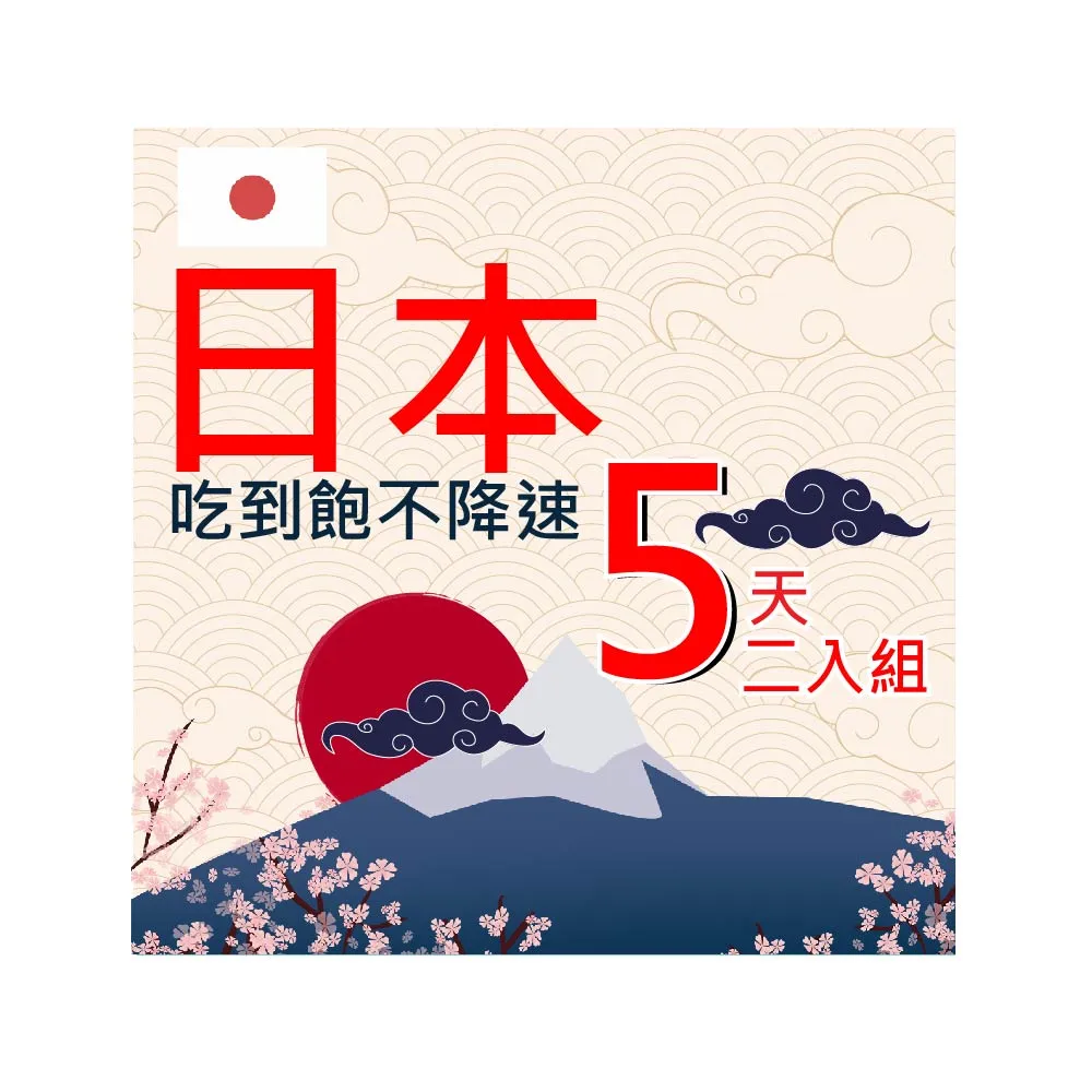 【千里通】【2入組】日本上網卡5日 無限高速上網吃到飽(日本10天上網卡  4G網速 支援分享)