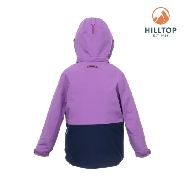 【Hilltop 山頂鳥】童款二合一防潑水透氣防水可拆帽羽絨外套 紫粉｜PF28XC01ECJF