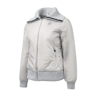 【Munsingwear】企鵝牌 女款淺灰色翻領彈性保暖鋪棉外套MLSL6601