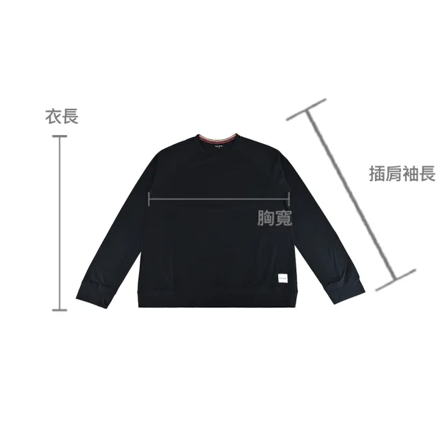 【Paul Smith】PAUL SMITH 白字LOGO後領彩色條紋設計純棉長袖T恤(男款/黑)
