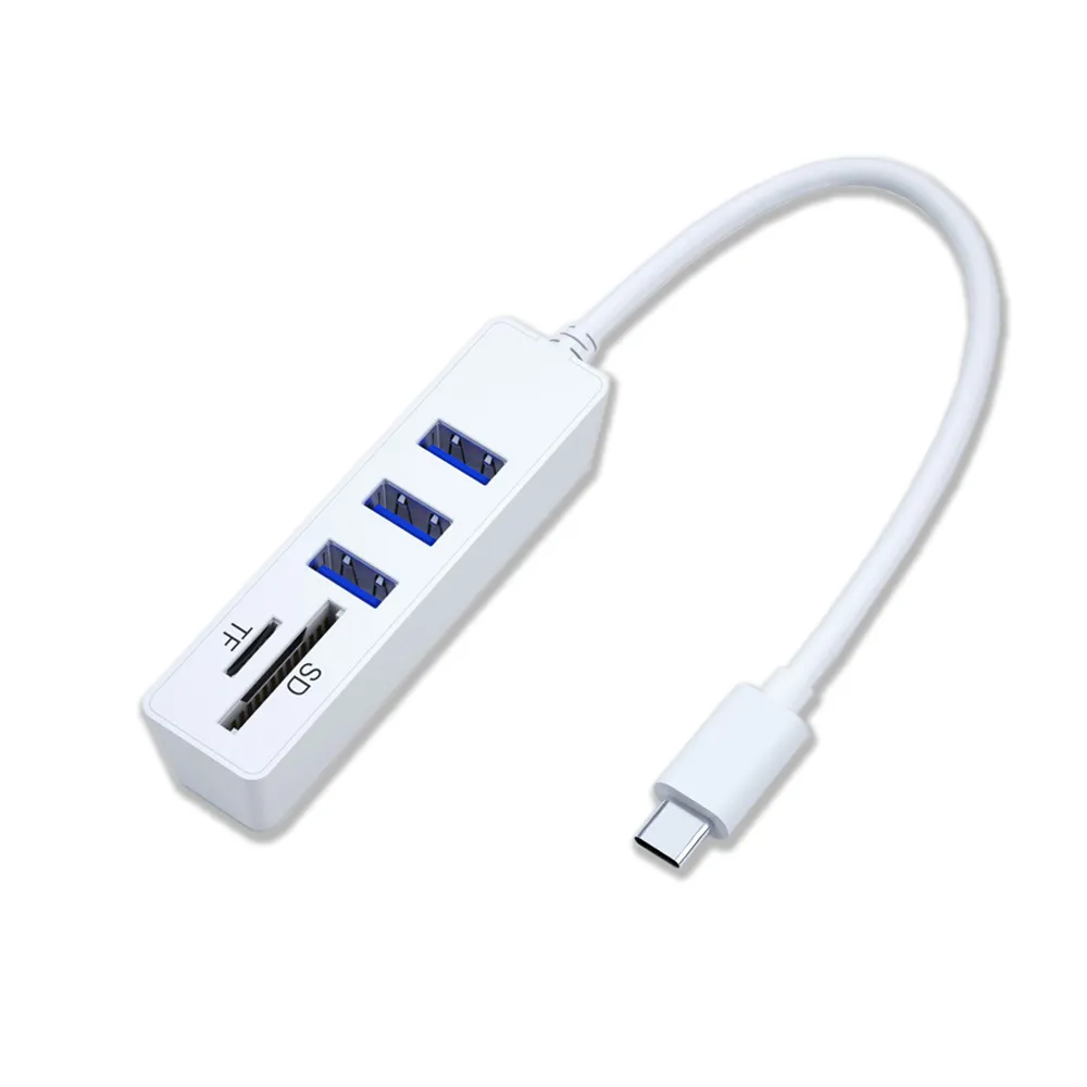 多功能 Type-C USB 3 Port HUB 讀卡機(白)