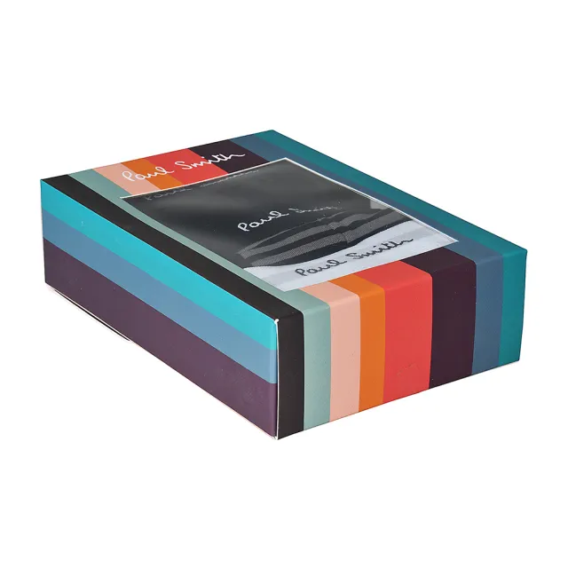 【Paul Smith】PAUL SMITH字母LOGO棉質低腰平角內褲三件裝(男款/黑x灰x條紋)