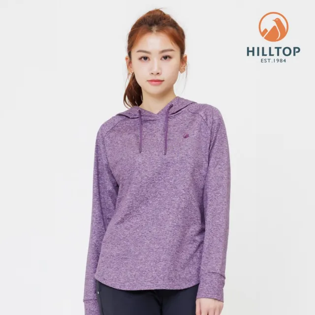 【Hilltop 山頂鳥】POLYGIEN抗菌吸濕快乾保暖彈性刷毛連帽上衣 女款 紫｜PH51XFL6ECJ0