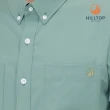 【Hilltop 山頂鳥】吸濕快乾抗UV彈性長袖襯衫 男款 綠｜PC05XM28ECM0