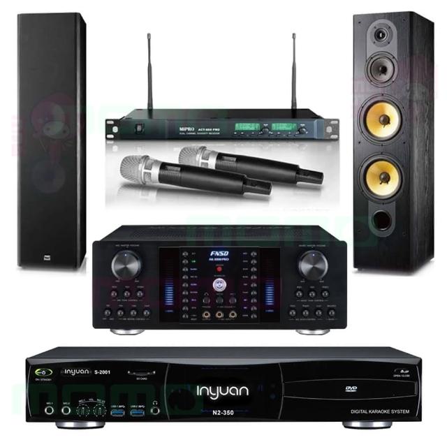 【音圓】N2-350+FNSD AK-8800 PRO+ACT-869+SD-803N(4TB伴唱機+綜合擴大機+無線麥克風+卡拉OK喇叭)