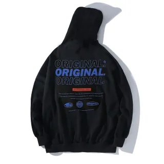 【Dition】韓系ORIGINAL連帽T 聯名文字長袖上衣(oversize 男女可穿)