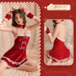 【愛衣朵拉】聖誕節服裝 派對聖誕裝 角色扮演麋鹿服裝(耶誕節派對性感紅色洋裝)