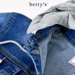 【betty’s 貝蒂思】壓褶刷色連帽長袖牛仔外套(深藍)