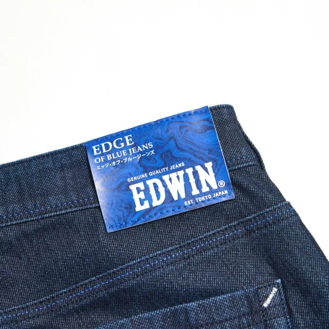 【EDWIN】男裝 加大碼 EDGE JERSEYS 迦績合身牛仔短褲(原藍磨)