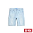 【EDWIN】男裝 加大碼 EDGE JERSEYS 迦績合身牛仔短褲(漂淺藍)