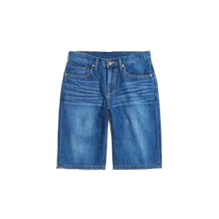 【EDWIN】男裝 紅標 基本五袋牛仔短褲(中古藍)