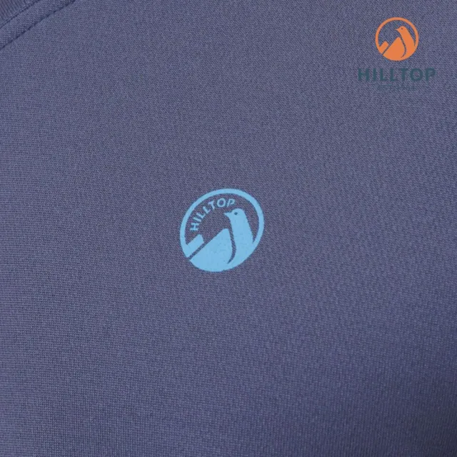 【Hilltop 山頂鳥】吸濕快乾保暖V領TORAY長袖衛生衣 男款 深藍｜PH56XM90ECE0(厚款)