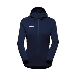 【Mammut 長毛象】Aconcagua Light ML Hooded Jacket W 輕量刷毛連帽外套 海洋藍 女款 #1014-04410