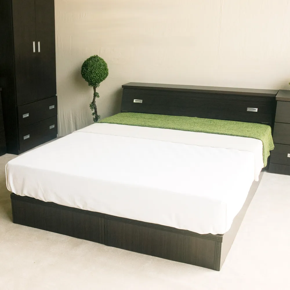 【YUDA 生活美學】房間組3件組 雙人5尺  收納床頭箱+床底+獨立筒床墊 床架組/床底組