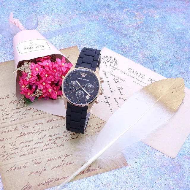 【EMPORIO ARMANI】ARMANI 古幣傳說復古風華個性優質腕錶-玫瑰金-AR5906