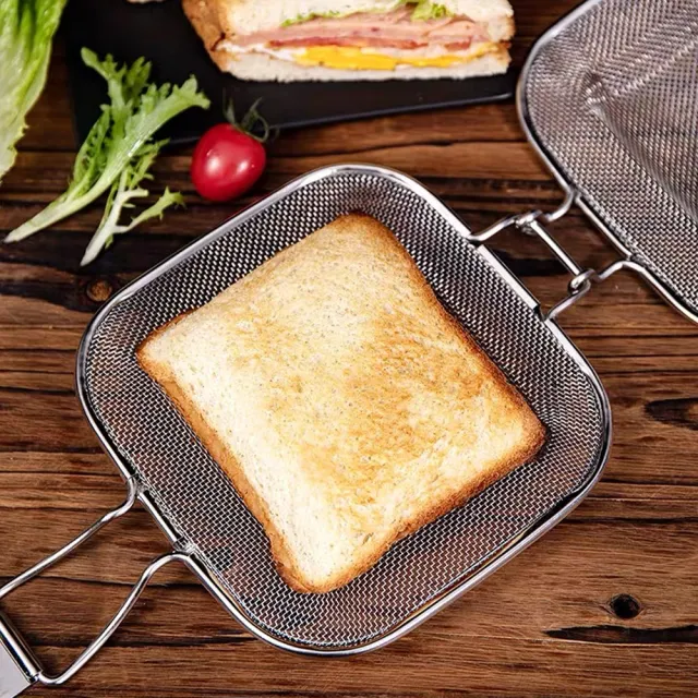 【Cooksy】日式快速早餐三明治壓模器 熱壓吐司烤盤 烤網夾 烤箱用燒烤盤 熱壓三明治夾烤盤 帕尼尼熱壓器