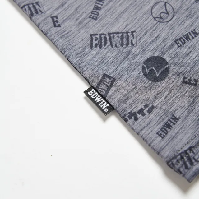 【EDWIN】女裝 涼感系列 滿版圓領短袖T恤(暗灰色)