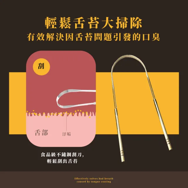 【清新好口氣】不鏽鋼刮舌苔清潔器(U型 舌苔刷 刮舌棒 口腔清潔工具 舌頭清潔器)