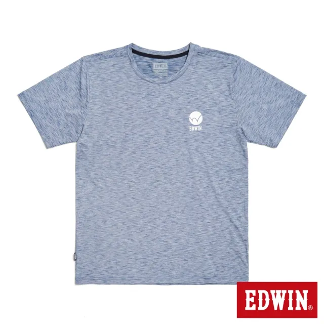 【EDWIN】男裝 涼感系列 小LOGO圓領短袖T恤(灰藍色)