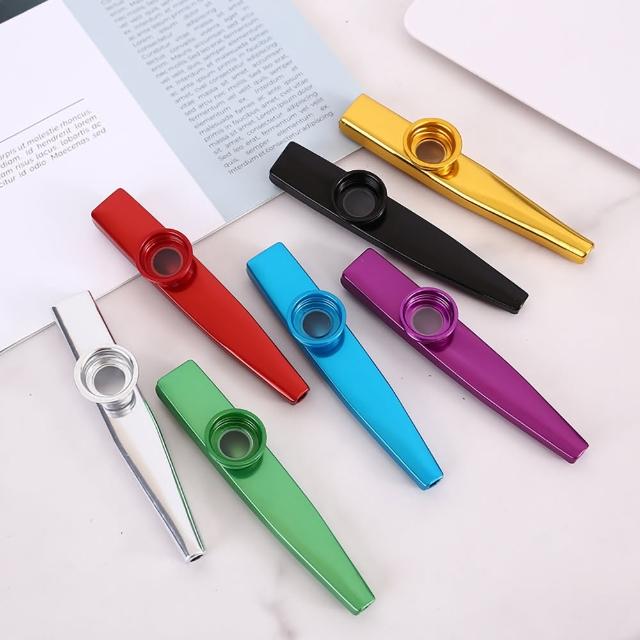 【KM MUSIC】鋁合金卡祖笛 2入 卡祖笛 笛子 KAZOO(贈笛膜/絨布收納袋/卡祖笛保護套)