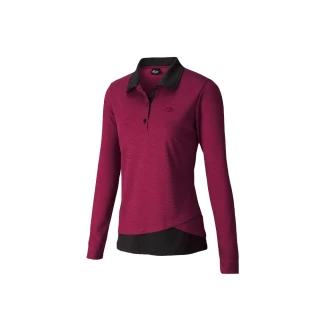 【Fit 維特】女-吸排抗UVpolo領上衣-紫紅色-NW2104-65(t恤/女裝/上衣/休閒上衣)