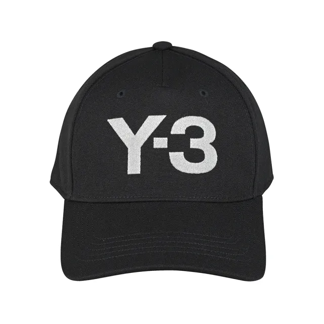 【Y-3 山本耀司】Y-3 Logo Cap立體感刺繡銀白字LOGO帆布棒球帽(黑)