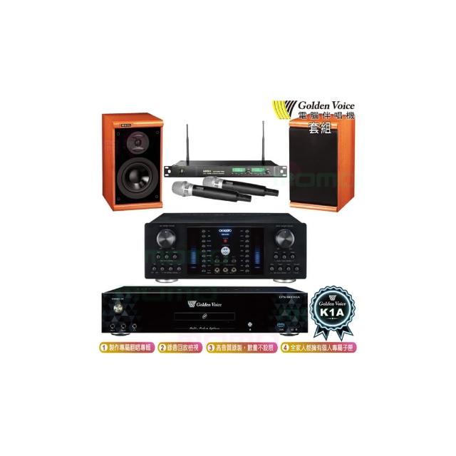 【金嗓】K1A+OKAUDIO DB-8AN+ACT-869+KTF DM-825II(6TB點歌機+綜合擴大機+無線麥克風+書架式喇叭)