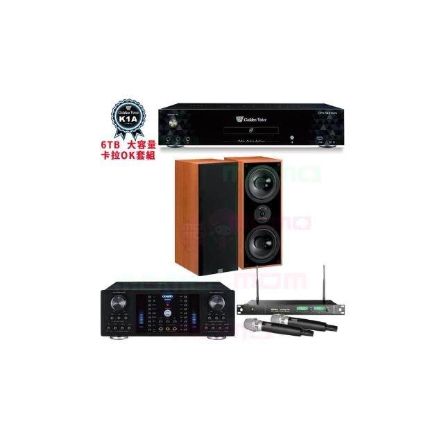 【金嗓】K1A+OKAUDIO DB-8AN+ACT-869+KTF DM-827(6TB伴唱機+卡拉OK擴大機+無線麥克風+書架式喇叭)