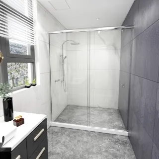 【ITAI 一太】一字二門淋浴門/強化玻璃/單邊開門(寬150內x高190cm 含安裝)
