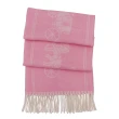 【COACH】經典馬車LOGO喀什米爾羊毛寬版圍巾/披巾-義大利製(粉色)