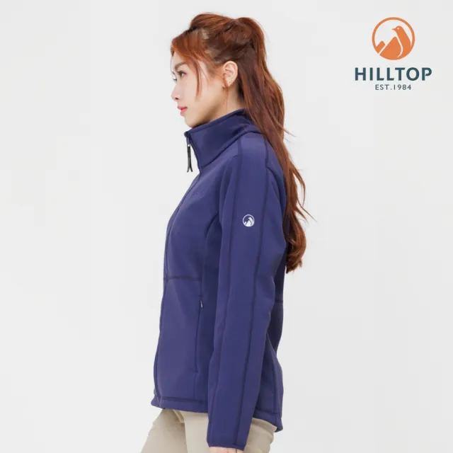 【Hilltop 山頂鳥】WINDSTOPPER透氣保暖防風立領刷毛外套 女款 深藍｜PH22XF03ECE0(可銜接GORE-TEX外件)