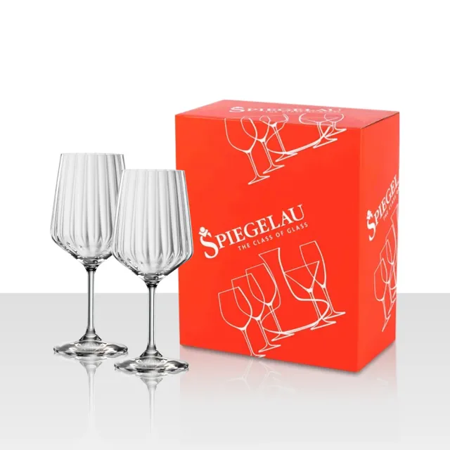 【Spiegelau】德國 Spiegelau LifeStyle 條紋 紅酒杯 2入禮盒/630ml (歐洲製 水晶杯)