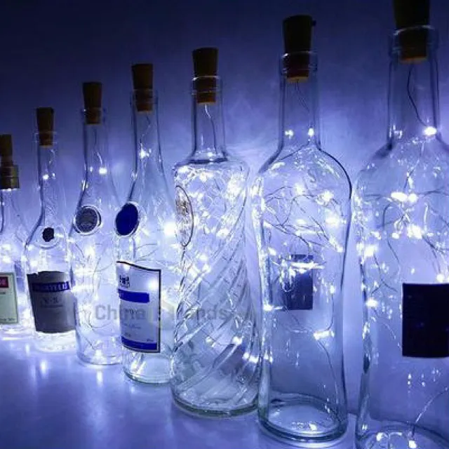 【gin gin】LED 酒瓶塞燈串 2米 5入_3色光可選(聖誕禮物 聖誕燈 交換禮物 求婚佈置 小夜燈 派對佈置)