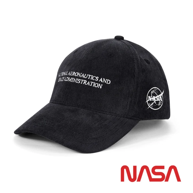 【NASA SPACE】正版授權太空系列 美式復古LOGO燈芯絨棒球帽/NA30006-08(深藍)