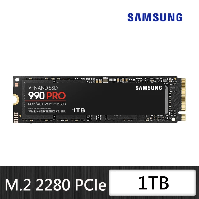SAMSUNG 三星SAMSUNG 三星 990 PRO 1TB NVMe M.2 2280 PCIe 固態硬碟(MZ-V9P1T0BW)
