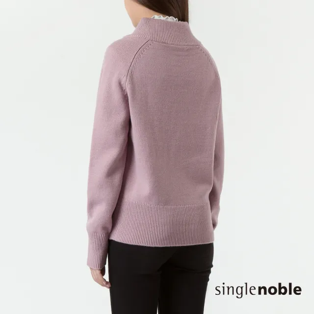 【SingleNoble 獨身貴族】率性歐風羅紋異素材拼接鋪棉長袖外套(2色)