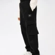 【GAP】男童裝 Logo束口鬆緊工裝褲 碳素軟磨法式圈織系列-黑色(836756)