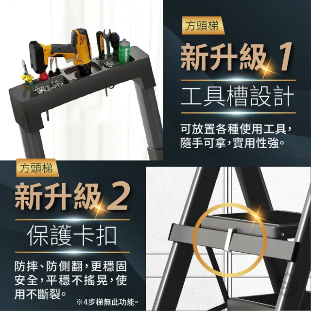 【DE生活】七階 碳鋼人字梯＋工具架