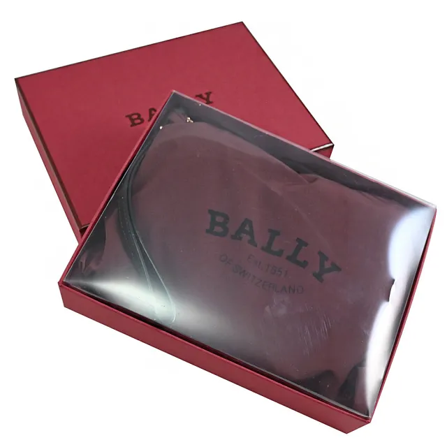 【BALLY】簡約多功能收納折疊萬用包肩背包托特包組合禮盒組(深紅)