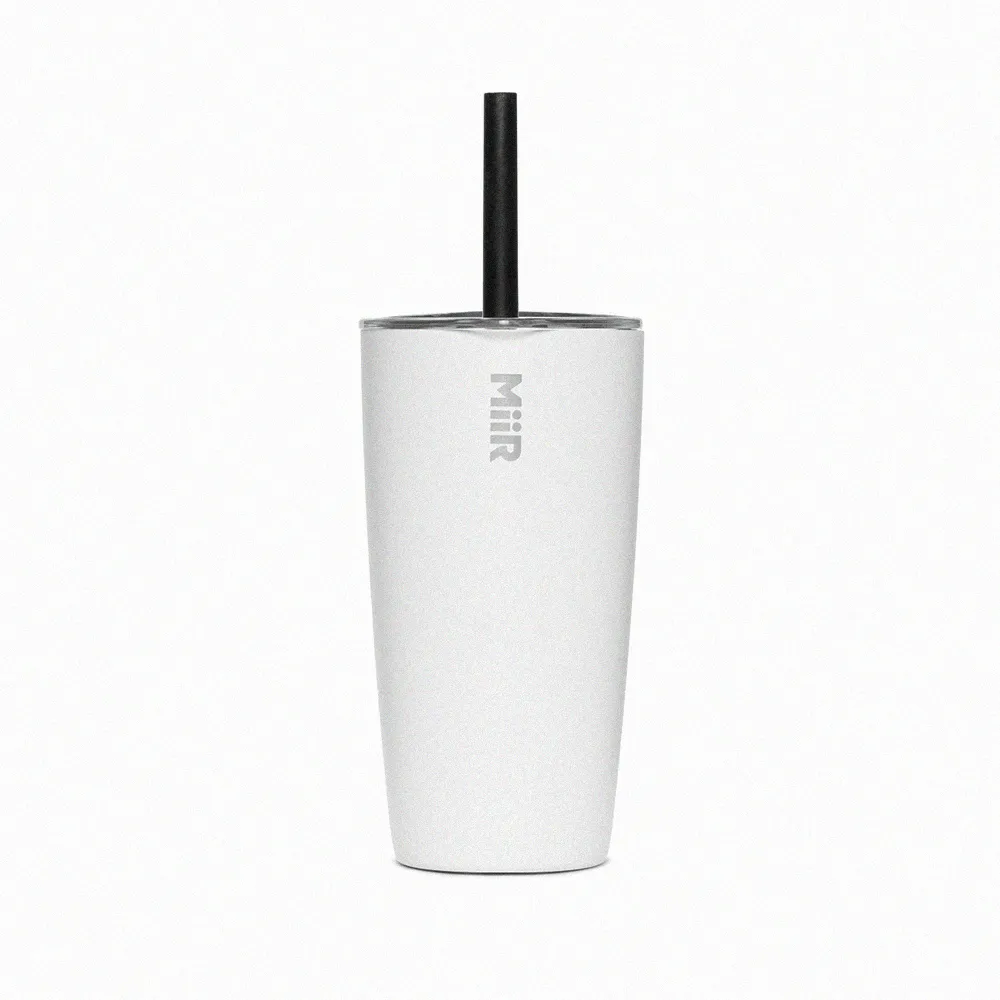 【MiiR】Straw Tumbler 雙層真空 保溫/保冰 吸管上蓋 隨行杯 16oz/473ml(時尚白)