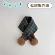 【JAR 嚴選】韓系方塊碎花毛球保暖圍巾