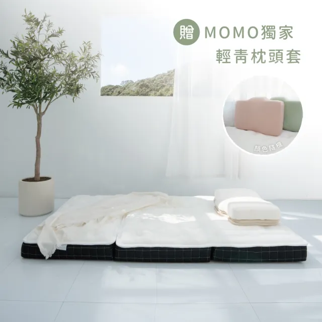 【LoveFu】無光厚墊 標準單人3尺 + 月眠枕 基本款(厚床墊＋記憶枕 2件組 加贈輕青枕頭套1入)