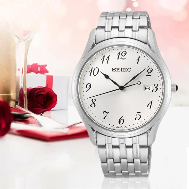 【SEIKO 精工】CS 時尚石英手錶-白x銀/39mm 520禮物 送禮(6N42-00K0S  SUR299P1)