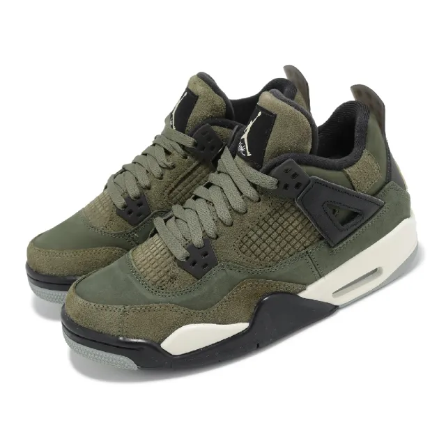 NIKE 耐吉】Air Jordan 4 Retro SE Craft Medium Olive 大童女鞋四代