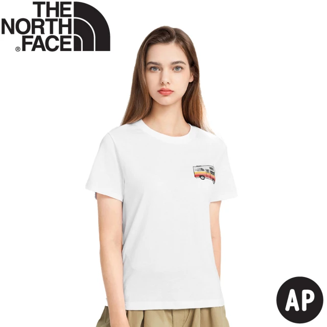 【The North Face】女 BUS短袖T恤AP《白》4UBM/休閒短袖/圓領T恤(悠遊山水)