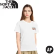 【The North Face】女 BUS短袖T恤AP《白》4UBM/休閒短袖/圓領T恤(悠遊山水)